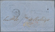 Mexiko: 1869 Incoming Mail: Stampless Folded Envelope (few Crincles) With Tax-cancel "4" And M/s "9" - Mexico