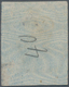 Mexiko: 1872, Hidalgo Moiré 12 C. Blue, Laid Paper, District Overprint " 50 72" Of Vera Cruz, Little - Mexico