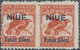 Niue: 1903, "NIUE Tahe Sileni" Joined Type Overprinted Pair 1 Sh. Brown-red, Mint Hinged, Very Fresh - Niue