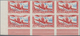 Senegal: 1942, Airmail Issue 100fr. Carmine/blue (starting Airplane) In An IMPERFORATE Block Of Six - Senegal (1960-...)