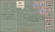 Sudan: 1911/1921, 3 X 15 M Blue/chestnut And 3 X 10 Pia Black/mauve, Mixed Franking On Parcel Card F - Soedan (1954-...)