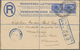 Südafrika: 1917 (9.2.), Registered Letter KGV 4d. Blue Uprated With Vert. Pair KGV 2½d. Ultramarine - Other & Unclassified