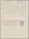Surinam: 1889, Stationery Double-card 5 Ct. "UPU" Violett Sent From "PARAMARIBO 4 2 1889" To Den Haa - Suriname ... - 1975
