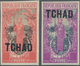 Tschad: 1922, "TCHAD" Overprints, Design "Native Woman", Two Imperforate Proofs In Colours "orange-r - Tsjaad (1960-...)