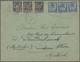 Tunesien: 1893, 3 X 15 C Blue, Multiple Franking On Cover, Sent Via Transit TUNIS, 30 JUIL.93, To Pa - Covers & Documents