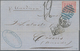 Uruguay: 1866, 20 C. Red Imperforated Tied Blue Oval Grill "31" And Blue "MONTEVIDEO 2 AGO 66" To Fo - Uruguay