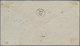 Uruguay: 1873, 5 C. Numeral Blue Perf., A Horizontal Pair Canc. Illegible On Cover Montevideo To Mil - Uruguay