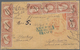Vereinigte Staaten Von Amerika: 1857, Stationery Envelope 3 C Red (used As Envelope) Uprated 8x Wash - Gebruikt