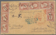 Vereinigte Staaten Von Amerika: 1857, Stationery Envelope 3 C Red (used As Envelope) Uprated 8x Wash - Used Stamps