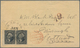 Vereinigte Staaten Von Amerika: 1859, Small Envelope Franked With Margin Pair 12 Cent Washington Can - Gebraucht