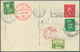 Zeppelinpost Übersee: 1929, World Trip, Round Trip Card (Zeppelin Ppc) With 3country Franking USA/Ge - Zeppelins