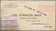 Katastrophenpost: 1945, CANADA/MONTREAL-LONDON: Dominion Bank Cover With L1 "DAMAGED BY FIRE & WATER - Other & Unclassified