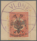 Albanien: 1913, 10 Pia Brick-red With "VLONE" Cancel On Piece, Low Patina, Double Signed Droese (lat - Albanien