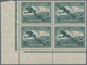 Albanien: 1927, 50 Q, 1 F And 2 F Airmail Stamps With Ovp "Rep.Shqiptare", 3 Lower Left Corner Block - Albania