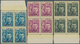 Albanien: 1962, 0,50d L To 11 L Overprint Stamps In Blocks Of Four And Likewise With Double Overprin - Albanien
