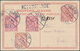 Albanien - Ganzsachen: 1913, 10 Q Red 'Skanderbeg' Postal Stationery Card, Uprated With 2 Q And 2 X - Albanië