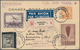 Belgien: 1934, Double Card 1 C. KGV, Uprated Reply Part Sent Registered And Airmail From ANTWERPEN B - Andere & Zonder Classificatie