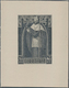 Belgien: 1932, Cardinal Mercier, Essay In Black On SILK. Very Rare And Unusual! - Andere & Zonder Classificatie