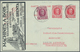 Belgien - Ganzsachen: 1927, 60c + 15c Red Postal Stationery Postcard With Additional Franking 15c Vi - Other & Unclassified