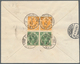 Bosnien Und Herzegowina: 1894, Stationery Envelope 5kr. Red Uprated By Pairs 2kr. Yellow And 3kr. Gr - Bosnië En Herzegovina