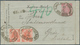 Bosnien Und Herzegowina - Ganzsachen: 1899, Letter Card 5kr. Rose Uprated By Pair 5kr. Red, Register - Bosnia And Herzegovina