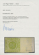 Dänemark: 1857 8s. Green Bottom Marginal Single, Wmk Crown Plus Part Marginal Sheet Wmk, Mint Never - Ungebraucht