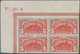 Dänemark: 1912 5kr. Brown-red Top Left Corner Block Of Four With Marginal Number "126-S", 4th (1919) - Ongebruikt