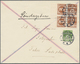 Dänemark - Zusammendrucke: 1932, 2x 10 Öre Brown In Block Of Four Mixed Franking With 5 Öre Green On - Andere & Zonder Classificatie