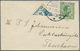 Dänemark - Färöer: 1919 Denmark 4 øre Blue Used BISECTED Diagonally Along With 5 øre Green On Small - Faroe Islands