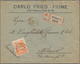 Fiume: 1919, 45 C Orange Single Franking On Registered Letter With Censor Ship To Milano - Fiume