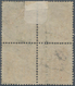 Frankreich: 1877, 5 Fr Allegorie Block Of Four With Double Circle Cancel, One Stamp Defect, Rare Ite - Other & Unclassified