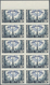 Frankreich: 1955, Television 15fr. Ultramarine IMPERFORATE Block Of Ten From Upper Margin, Mint Neve - Sonstige & Ohne Zuordnung