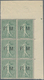 Frankreich - Militärpostmarken: 1904, Semeuse 15c. Grey-green Optd. ‚F. M.‘ Block Of Six From Upper - Military Postage Stamps