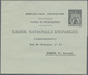 Frankreich - Ganzsachen: 1921/1931, 1 F Black "Postes Et Télégraphes" Postal Stationery Folded Lette - Other & Unclassified
