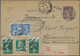 Frankreich - Ganzsachen: 1927, 40c Violet With Additional Franking As Registered Postcart From Paris - Sonstige & Ohne Zuordnung