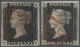 Großbritannien: 1840 Two Singles Of 1d. Black, One Lettered "C-F", The Other "O-K", Both Used And Ca - Other & Unclassified