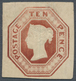 Großbritannien: 1850, 10 D. Brown, Die 2 On Silk Threaded Paper Without Wmk., Unused With Part Of Or - Andere & Zonder Classificatie