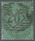 Großbritannien: 1856 QV 1s. Green On Azure Paper, Wmk Emblems, Used And Cancelled By Greenwich Numer - Other & Unclassified