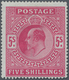 Großbritannien: 1902/1913, KEVII 5s. Carmine, Fresh Colour And Well Perforated, Mint Original Gum Wi - Andere & Zonder Classificatie