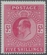 Großbritannien: 1902/1913, KEVII 5s. Carmine, Fresh Colour And Well Perforated, Mint Original Gum Wi - Other & Unclassified