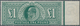 Großbritannien: 1902, 1 Pound Green, Mint Marginal Piece From Right Margin Of Sheet In Deep Color An - Sonstige & Ohne Zuordnung