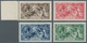 Großbritannien: 1913, Seahorses Simplified Set Of Four 2s6d. Sepia-brown To £1 Green (one Nibbed Per - Andere & Zonder Classificatie