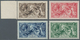 Großbritannien: 1913, Seahorses Simplified Set Of Four 2s6d. Sepia-brown To £1 Green (one Nibbed Per - Other & Unclassified