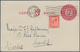 Irland - Ganzsachen: 1925/1931, Two Postal Stationery Cards 1 Pg Carmine With Additional Franking Us - Postal Stationery