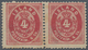 Island: 1873 4s. Red Horizontal Pair, Perf 14x13½, MINT NEVER HINGED, With Few Very Light Stains On - Other & Unclassified