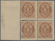 Island: 1873 8s. Brown Left-hand Marginal BLOCK OF FOUR, MINT NEVER HINGED. Lower Pair Separated Exc - Andere & Zonder Classificatie