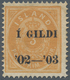 Island: 1902-03 3a. Dull Brown-orange, PERF 14x13½, Optd. "Í GILDI/'02-'03", Mint Lightly Hinged Wit - Sonstige & Ohne Zuordnung