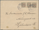 Island: 1902-03 6a. Grey Horizontal Strip Of Three, Optd. "Í GILDI/'02-'03" In Red, Used On Cover Fr - Other & Unclassified