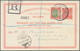 Island - Ganzsachen: 1924, 25 Aur Double Card Uprated With 30 Aur Christian X. Sent Registered Witho - Ganzsachen