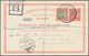 Island - Ganzsachen: 1924, 25 Aur Double Card Uprated With 30 Aur Christian X. Sent Registered Witho - Postal Stationery